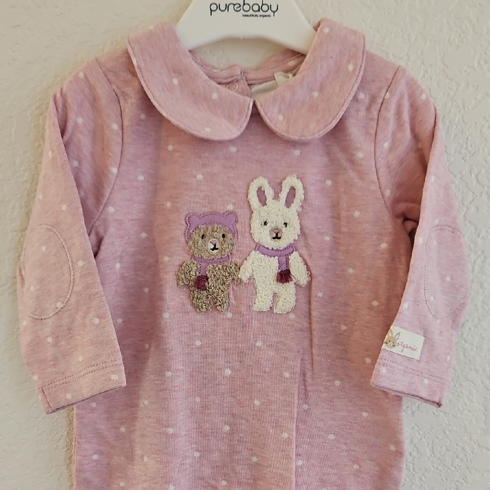 Purebaby Baby Girls Mini Spot Onesie - Picture 2 of 15
